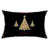 New Black Gold Series Christmas Peach Skin Print Waist Pillow Cover Home Accessories Cushion Cover Sofa Cushion Cover