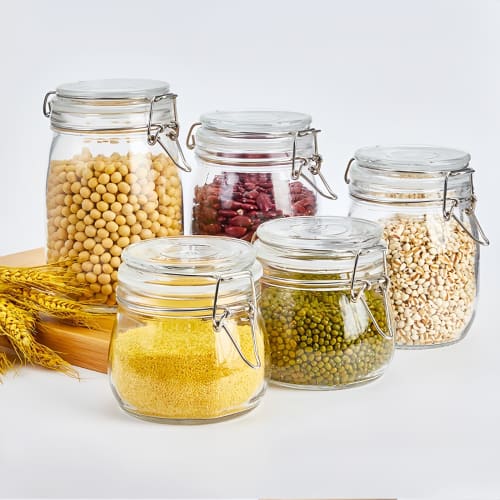 BDHD 3-Pack Large Capacity Airtight Glass Food Storage Jars, Perfect for Preserving Pickles, Fruit Honey, and More, Including Plum Wine, Fruit Wine, C