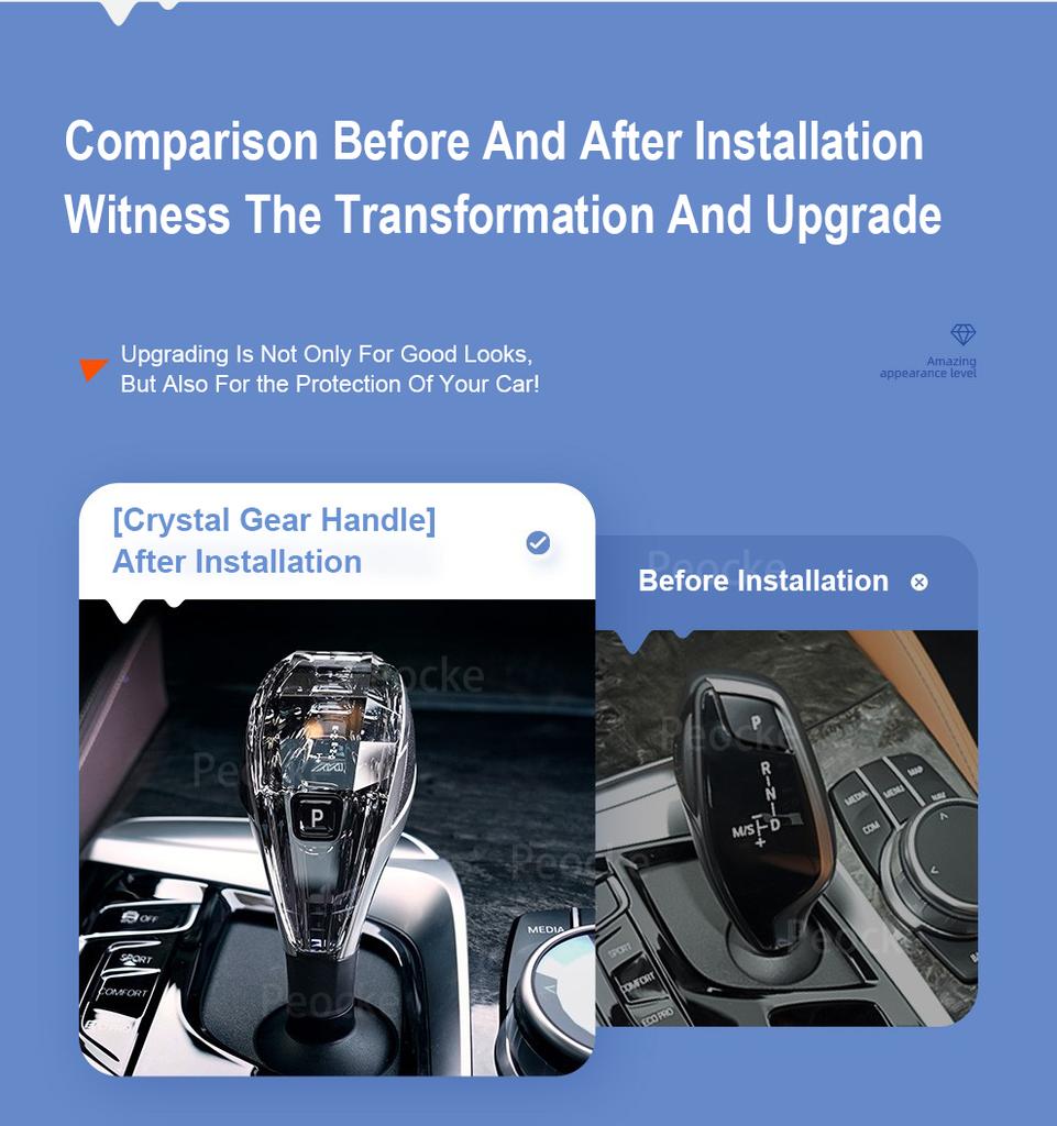 Crystal Gear Shift Knob Lever Short Type For BMW F20 F10 F30 F06 G12 G32 F36 F33 F34 F22 X4 G02 X3 G01 iX3 G08 G30 Gearbox Head