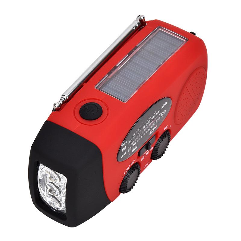 Hand-Crank Solar-Powered LED Light & Emergency Radio with Mobile Power Bank