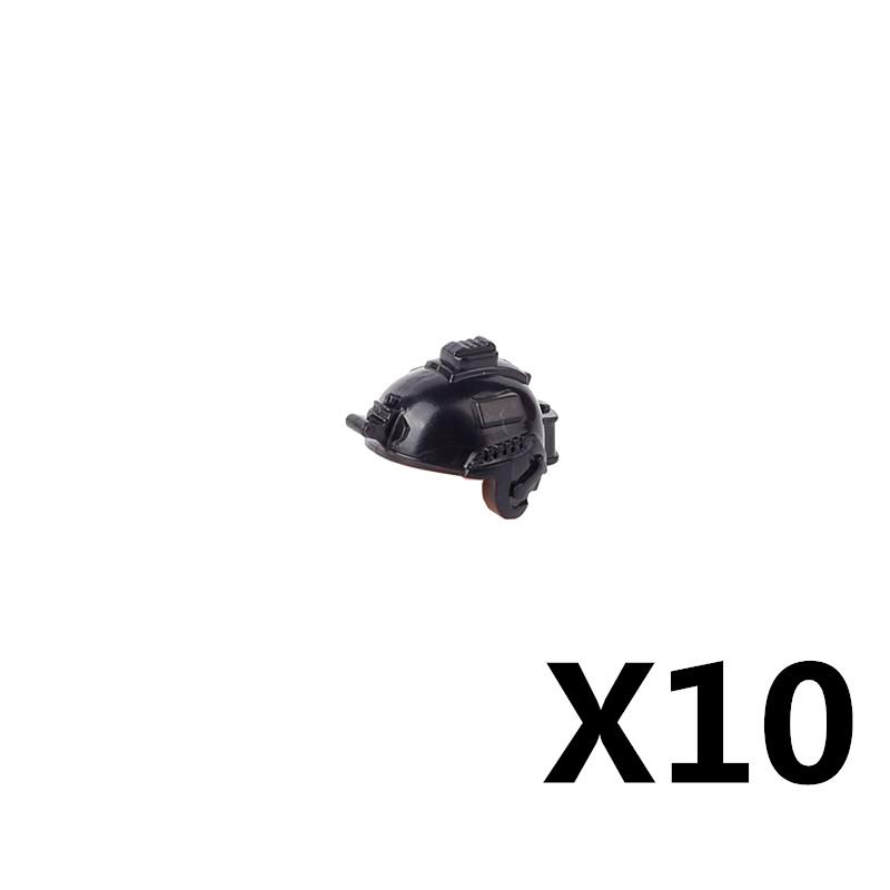 MOC Militärfigur Zubehör Bausteine Alpha SWAT Helm Weste Rucksack Knieschoner Nachtsichtgeräte Steine Spielzeug K017