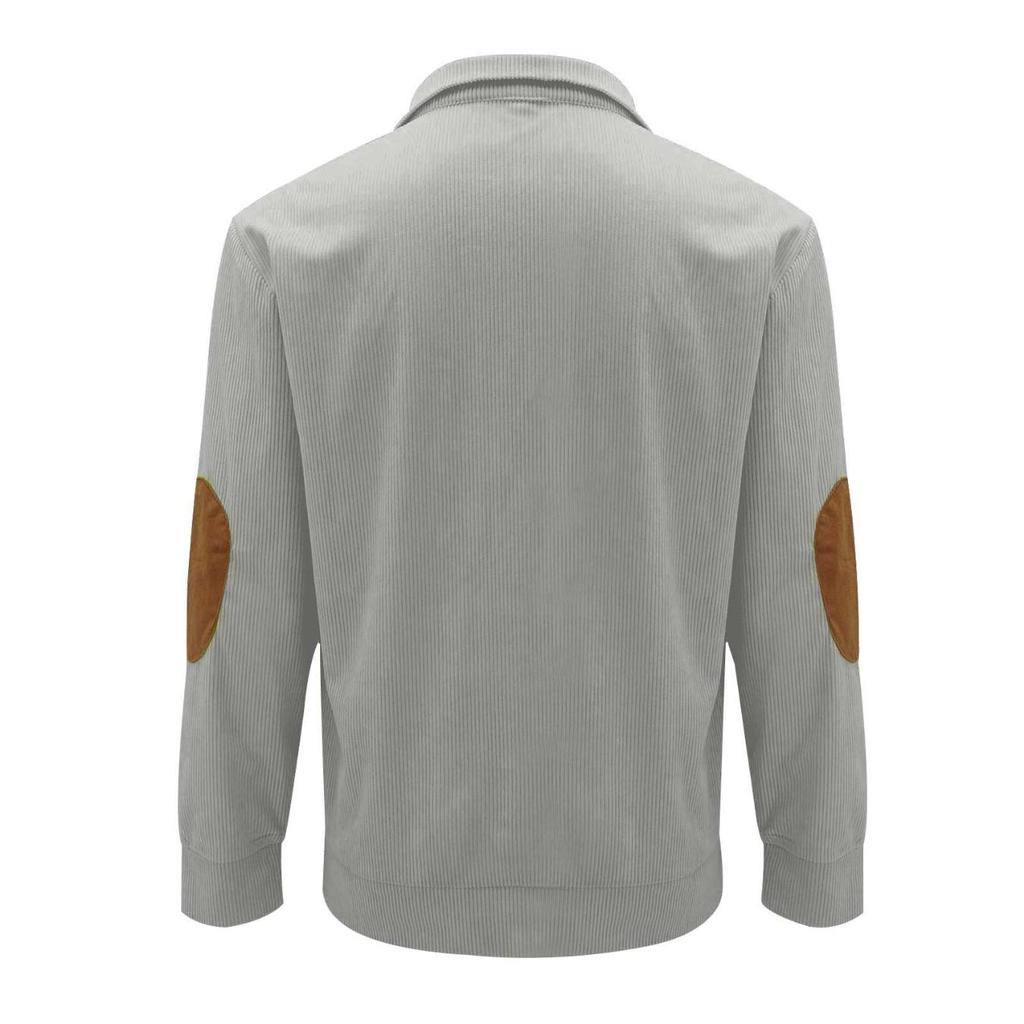 Herren Outdoor Kord Casual Stehkragen Langarm Sweatshirt Sportjacken