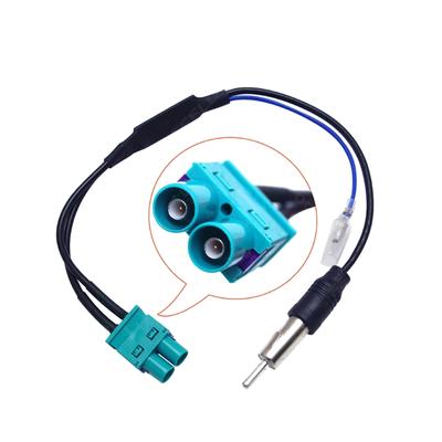 1pz Cavo Adattatore Antenna Radio RF Doppia FAKRA con Amplificatore per RNS510/RCD510/310/Golf/MK5/MK6/Passat B6/B7/Tiguan