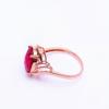 Purple Gold-Plated Rose Gold Phoenix Tail Inlaid Redstone Ring, Noble Temperament And Elegant Color Gold Live Ring Ring