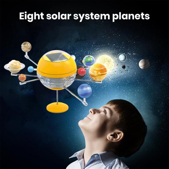 Solar System Spielzeugset mit 3D Sonne Planeten Modell Solarbetrieben Universum Astronomische Wissenschaft Lernen STEM Pädagogisches DIY Montage Spielzeug Jungen Mädchen Geschenk