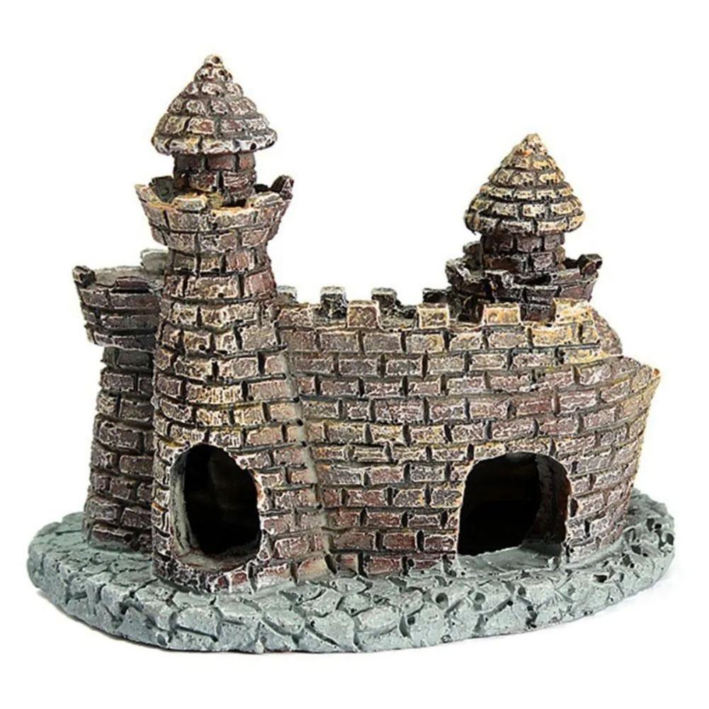 Artificial World of Tanks Stone-island Resin Castle Aquarium Landscape Ornament Aquarium Decor For The Fish Tank Retro Statues