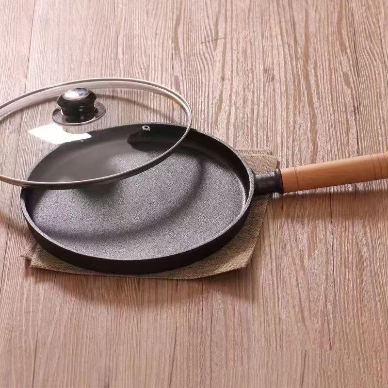 ZISIZ Cast Iron Flat Frying Pan