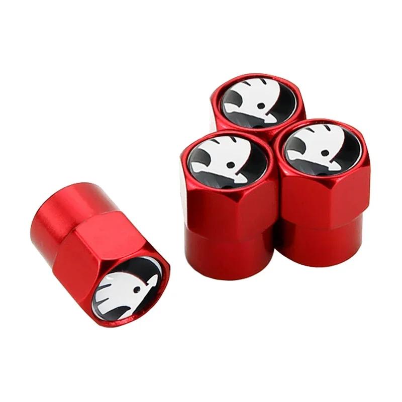 BASQ5 4pcs Car Tyre Wheel Stem Air Valve Cover Caps for Skoda Octavia Rapid Citigo Fabia Kamiq Karoq Kodiaq Roomster Scala Superb Yeti