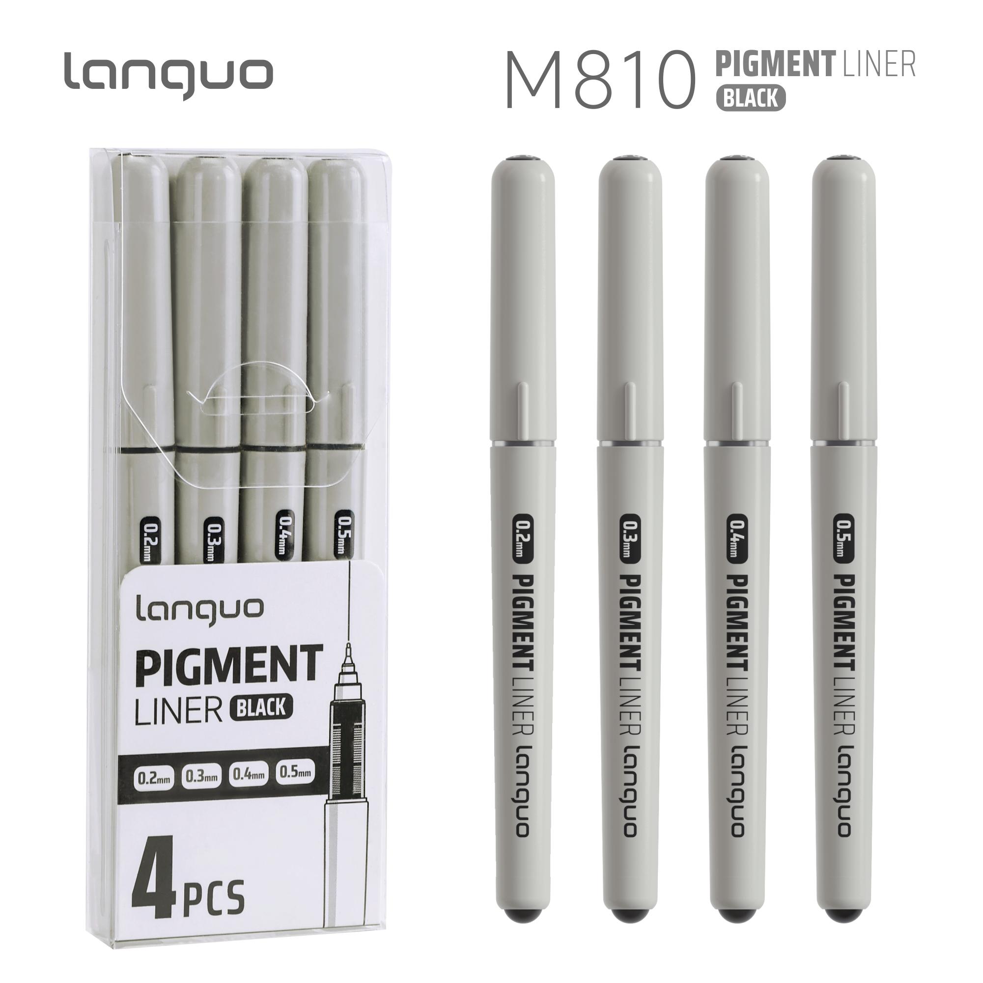 

LANGUO 0.2/0.5mm Nib Size Pigment Liner Gel Pens Anti-smudge Water Resistant Fineliner Pens Stationery School Office Supplies
