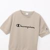 Champion Terry Short Sleeve Crew Neck Script TECH Sand Beige Women's Sweatshirt, Quick-Drying, Stretch, Logo, Weave® (CW-BS002),