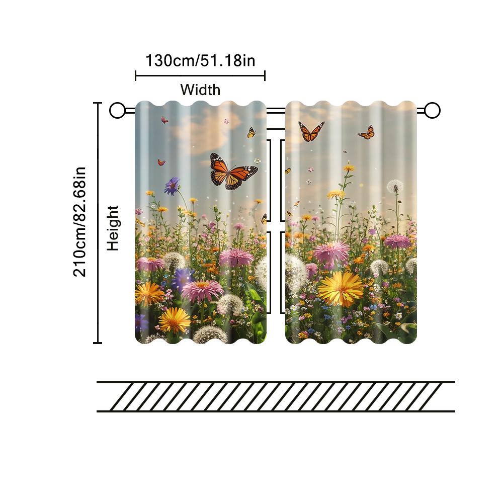 2 pcs, filtering curtains (excluding rods, non-movable, without batteries) Dandelion Design