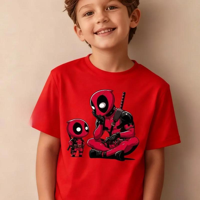 Kids Deadpool Printed Children's T-shirt - Boys and Girls - Summer Fashio