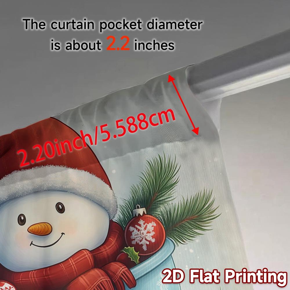 2pcs  Curtains Cute Snowman Coffee Mug Christmas Contemporary Popular Curtains Prints Light Filtering Curtains Thermal