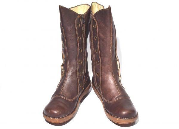 Spanish Heritage / El Naturalista Grained Leather Side Zip Boots Brown /25.0cm/(USED)