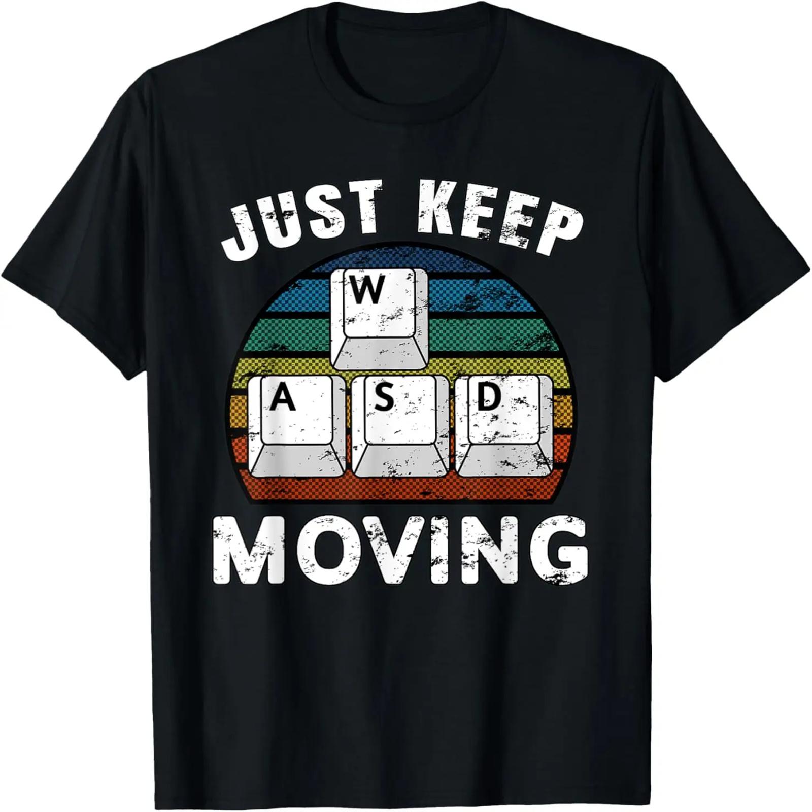 WASD PC Геймер Видеоигры Ретро Парни Мужчины Винтажная Клавиатура Футболка S