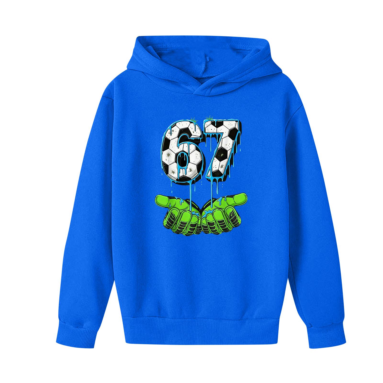 

Boys Long Sleeve Hoodie Sweatshirt Casual Pullover with Printed Graphic Design Comfortable Fit for Everyday Wear 160 синий