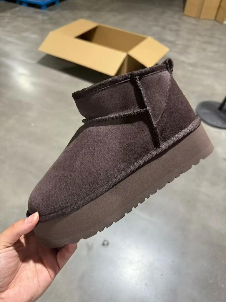 Classic Ultra Mini Platform Women Boots Snow Leather Suede Wool Comfort Winter Boots Woman Fur Slippers Boots for Women