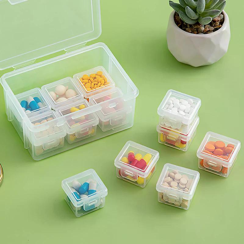 Portable Medicine Storage Box, Plastic Desktop Medicine Storage Box With Lid, Mini Household Medicine Box