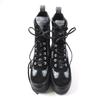 Excellent LOUIS VUITTON Ankle Boots Monogram Suede Lace-ups Leather Women 34.5 Used