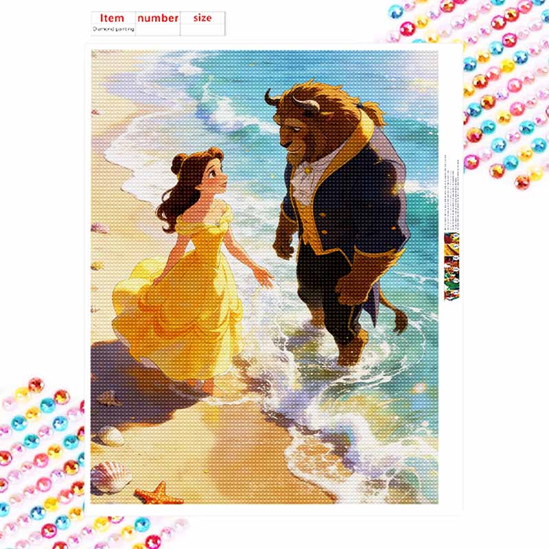 Disney Beauty and the Beast Diamond Paint Painting Art Kit Handmade DIY5D Home Decor Gift