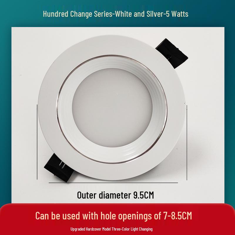 Dreifarbige dimmbare Einbauspots für Wohnzimmerdecke, 7,5 Ausschnittloch