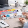 Large Capacity Smart Pill Case 7 Lattice Reminder Travel Medicine Box Colorful Weekly Pill Organizer Pill Storage