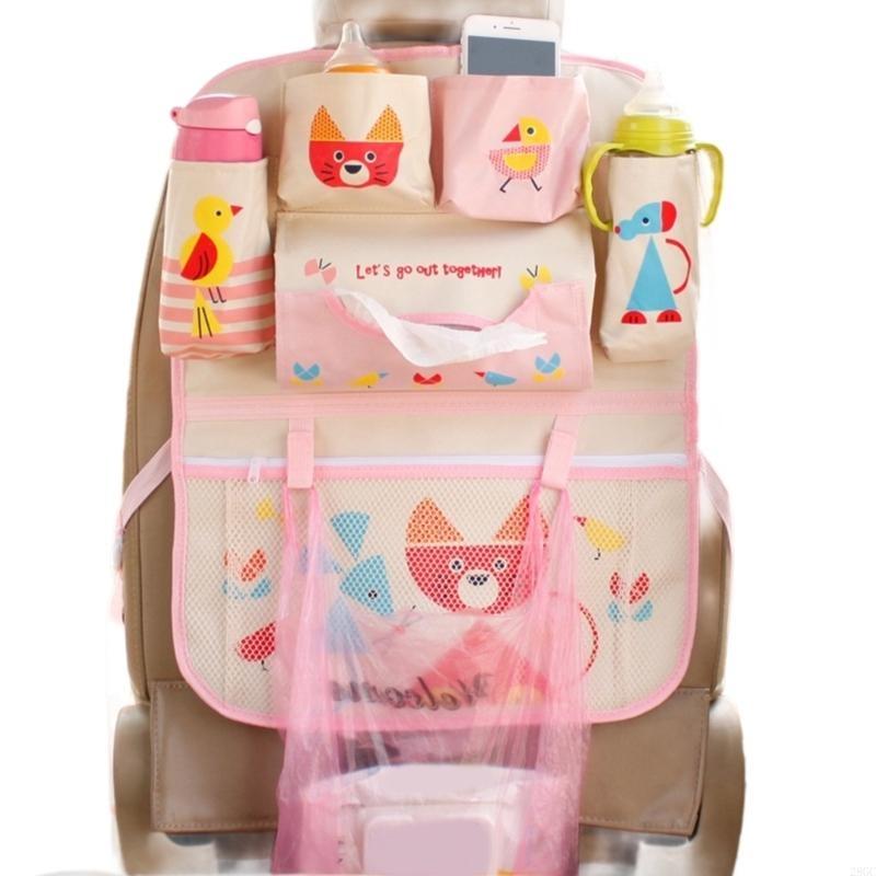 

28GC Car Backseat Organizers Spacious Compartments Tear Resistant Oxford Fabric Quick Setups Design Hanging Organizers