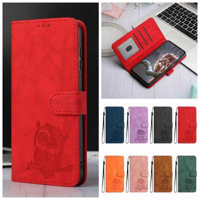 8-Color Owl Embossed Pattern Wallet Case for Huawei P10-P50,Honor 9 Lite,Y6P,Y5 2018,P40,P20 Lite,Magic7...,Flip Card Design