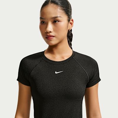 Nike Dri Fit Fitness Clothing Women s Black/White Crew Neck Moderate S