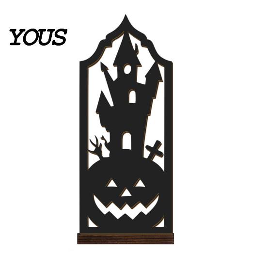 Festive Atmosphere Lighting Halloween Candle Holder, Gothic Hollow Silhouette Holder for Tea Lights, Dark Decorative Ghost Style Pumpkin Cat