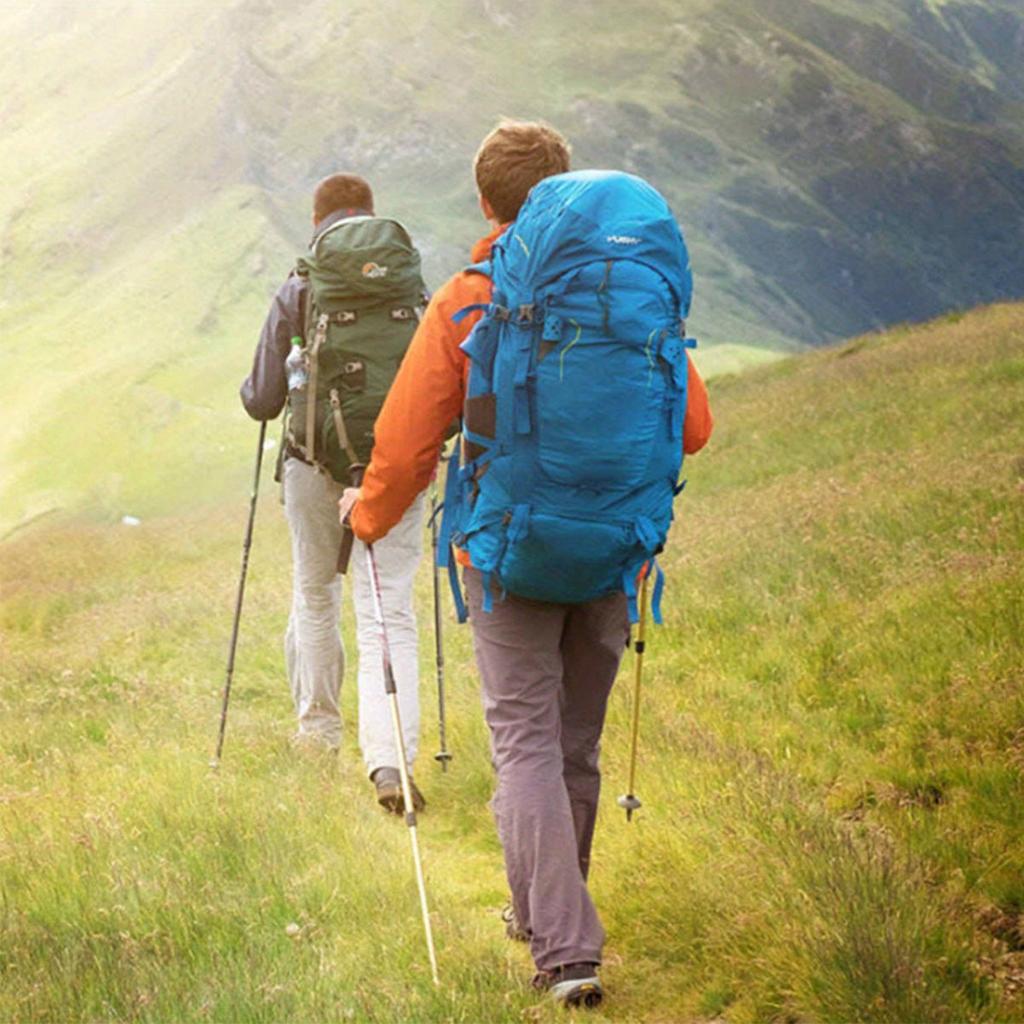 Outdoor Travel Trekking Cane with Straight Handle Aluminum Alloy Trekking Cane Easy To Stretch and Retract Hiking Cane