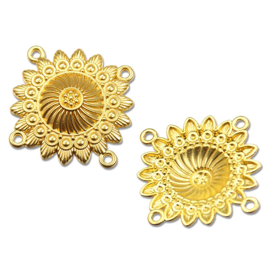 Connettore a Fiore Vuoto Retrò in 6 Stili e 2 Colori: Accessori per Gioielli Fai da Te in Lega di Zinco, Stile Etnico