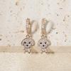 1 Pair Cute Puppy Zirconia Dangle Earrings for Women Golden Earring Jewelry Party Accessories