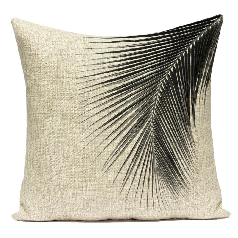 Black White Letter Cushion Cover Polyester Animal Bear Deer Stripes Pillow Case Sofa Bedroom Chair Home Decor Pillow Cover