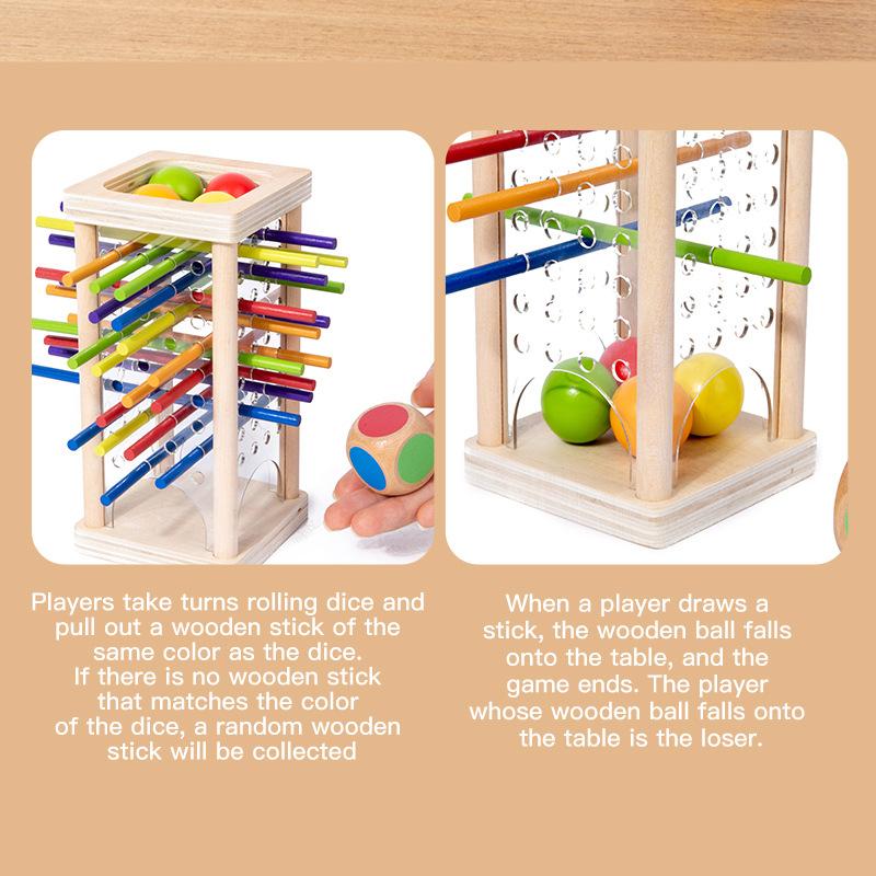 Parent-Child Interactive Wooden Stick Battle Game Spatial Thinking Training Puzzle Educational Balance Toy Gift for Kids