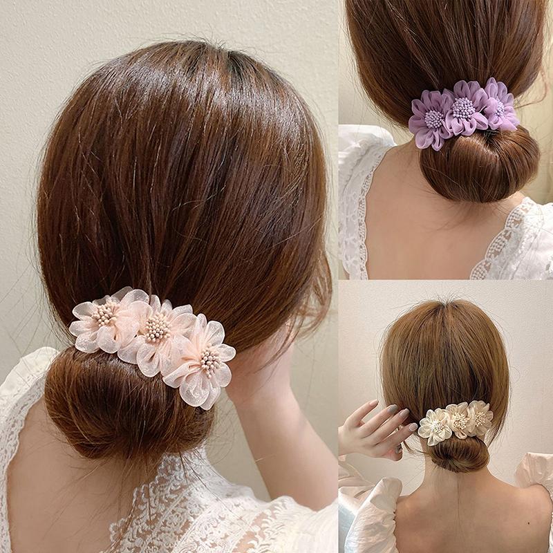Chiffon Flower Hairbands Sweet Hair Headwear Women Braided Hair Device Hair Accessories Diy Hair Styling Tool