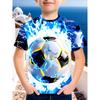Summer New Boys Rainforest Animal Football Print Sports Short Sleeve T-Shirt Street Harajuku Style Children's Clothing Boys Tops
