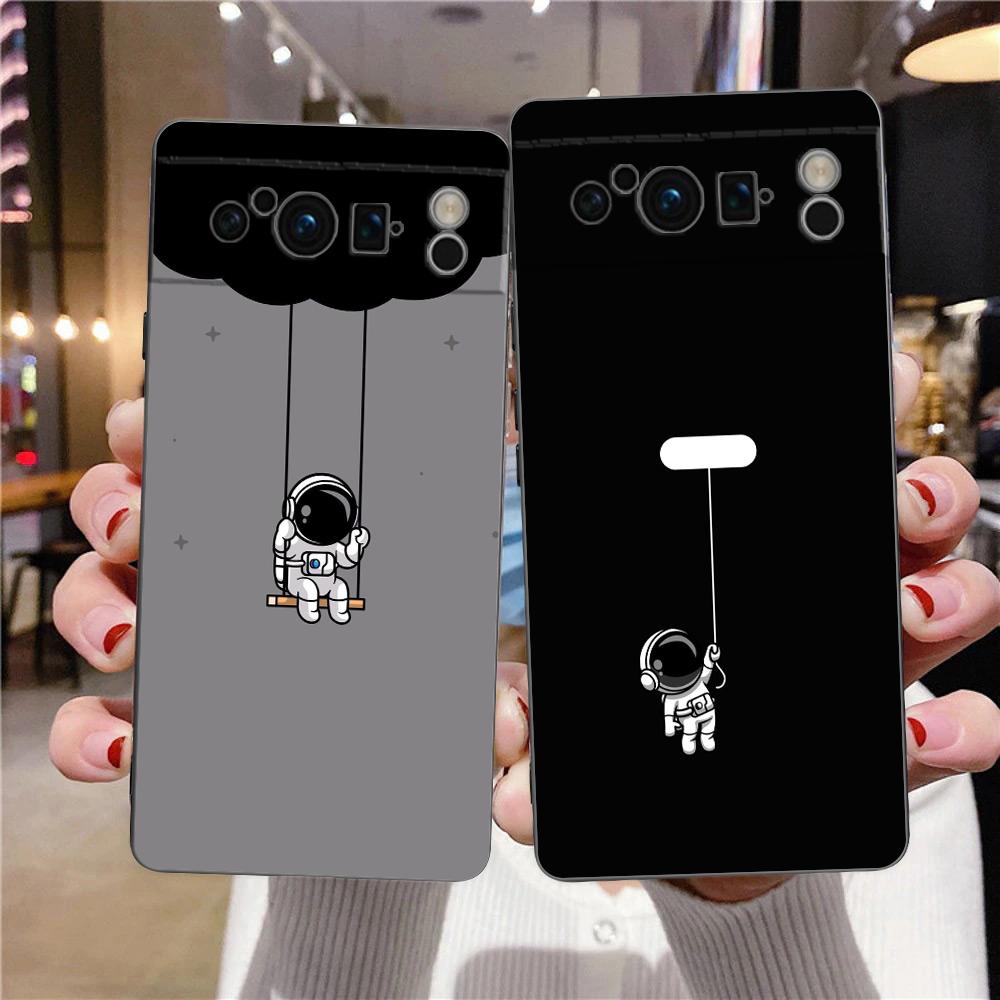 For Google Pixel 10 Pro Phone Case Pixel 9 Pro XL TPU Case Pixel 8 Pro 9A 8A 7A 7 6A 6 Pro Soft Cover Lovely Astronaut