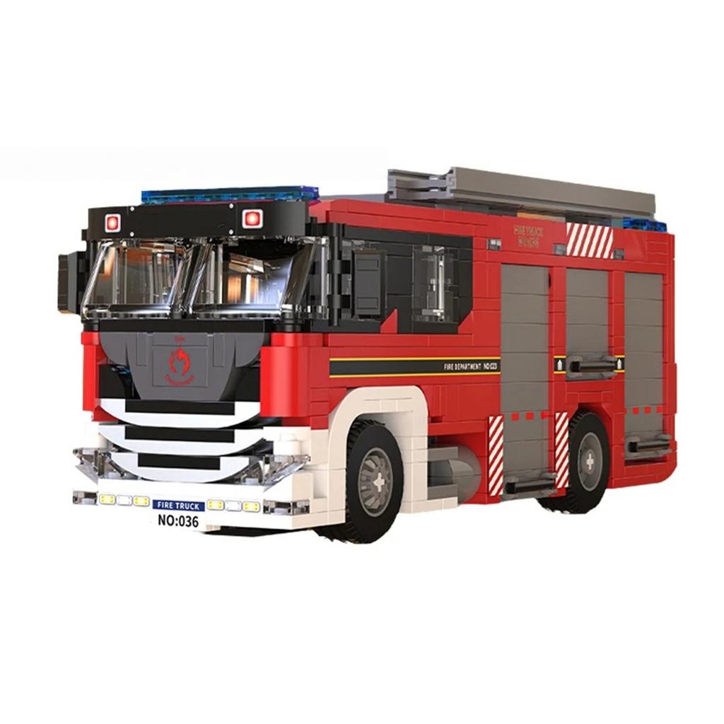 704 Teile Feuerwehrwagen Bausteine Stadt Ingenieurwesen Rettungsfahrzeug Modellsteine Pädagogisches DIY Spielzeug Feiertagsgeschenke für Erwachsene Kinder
