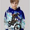 Trendy Boys Hip Hop Pattern Hoodie - Casual Long Sleeve Hoodie, Polyester Knitted Fabric, Spring and Autumn Style