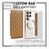 Luxury PU Leather Electroplate Magnetic Card Holder Phone Case for S22 S24 Ultra S25 Plus FE Transparent Shockproof Back