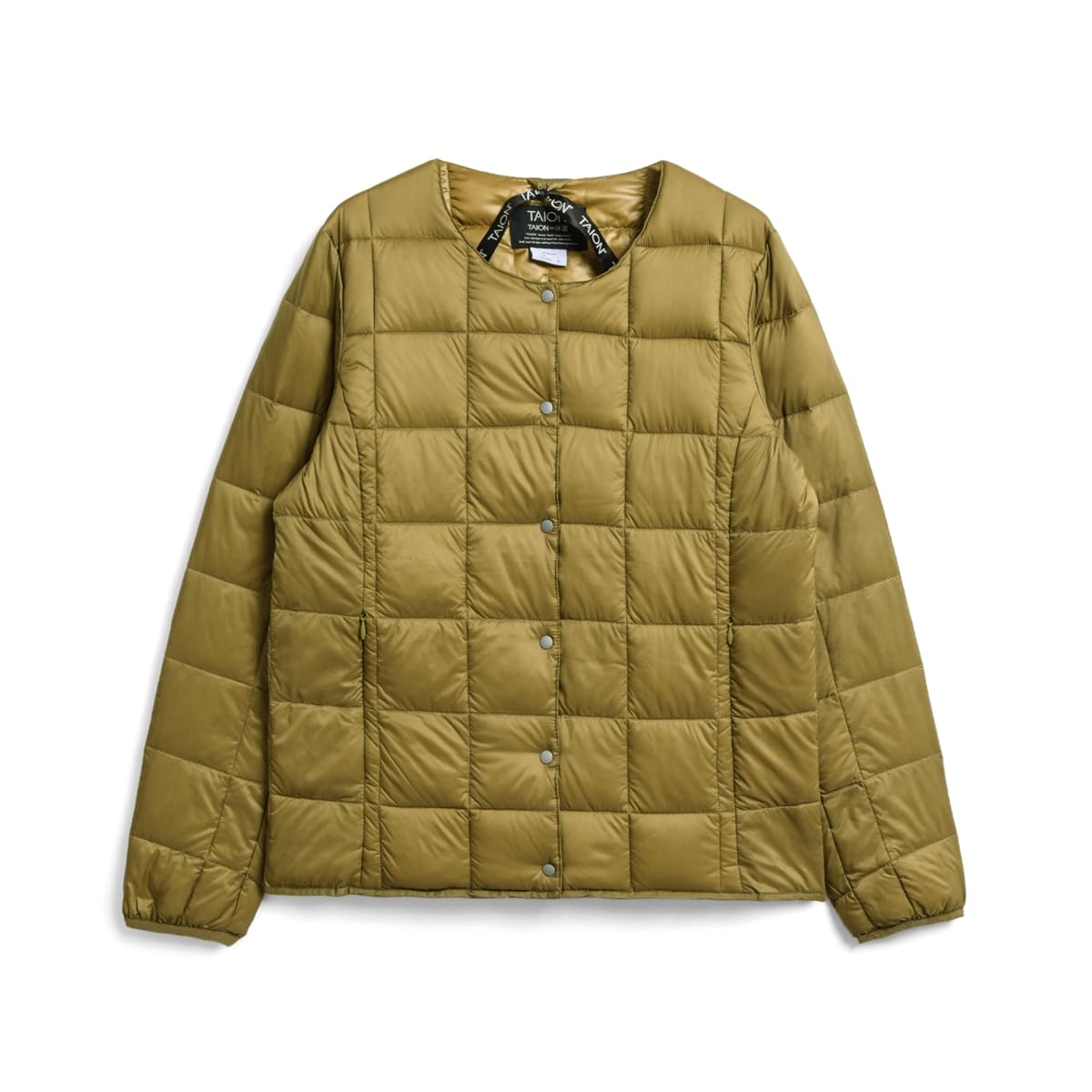 

TAION Crew Neck Button Inner Down Jacket Women s (TAION-W104) бежевый