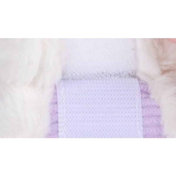 Pastel Pet Color Corduroy Fur-lined Harness Set, Purple