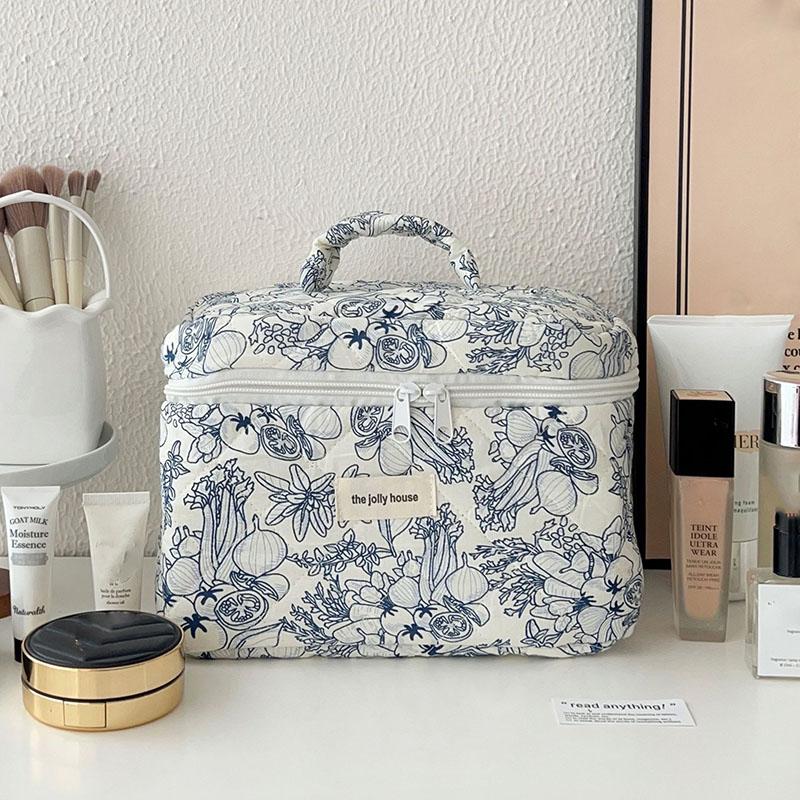 2024 Pink Bear Quilting Women Cosmetic Bag Cute Zipper Makeup Travel Organizer Female Handbag Toiletry Pouch for Girls