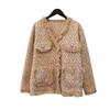 Tassel imitation mink velvet knitted cardigan women's autumn and winter new design sweater jacket