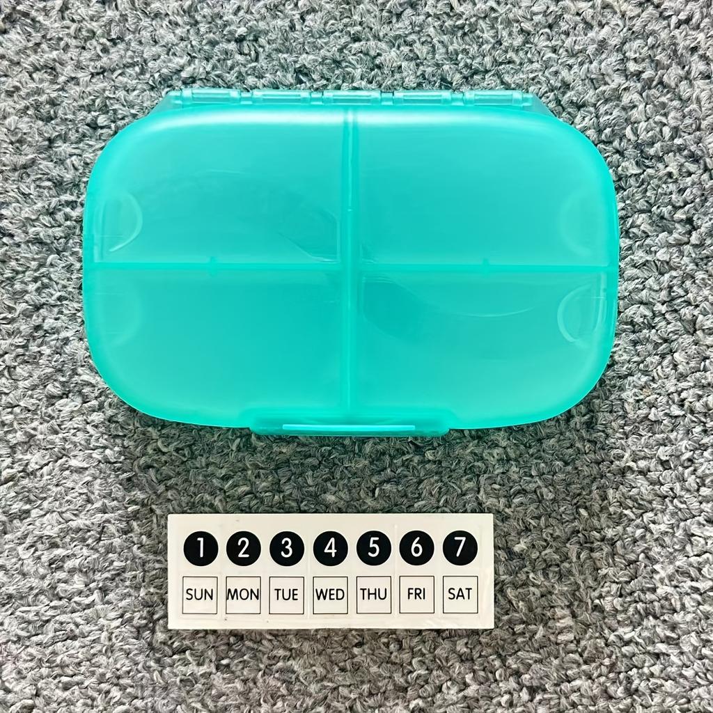 Travel Pill Organizer Weekly Duallock Portable Case 7 Large Compartments Sealed Medicine Container Vitaminfish Oilsupplement