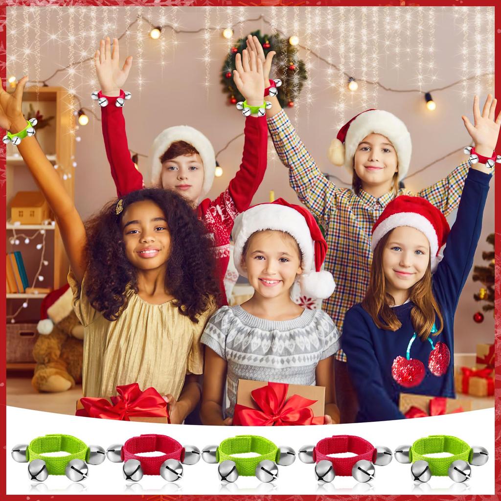 JANLOFO 10 Hand Bells, Wrist Bells, Christmas Bells, Musical Instruments, Percussion, Christmas