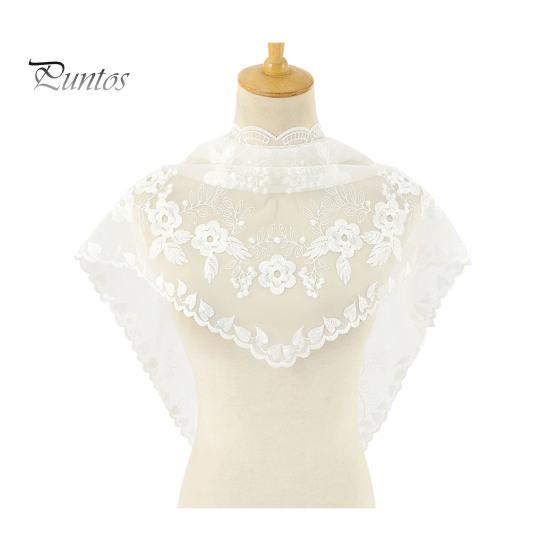 Triangle Scarf Lace Satin Shawl Scarf Hollow Embroidery Flower Pattern Beach Sun Protection Shawl Women Daily Wear