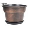 Planters for Flowers Retro Flower Pot with Saucer, Bronze Finish Plant Drainage Holes, Garden Containers Holes Breathable Thickened Plastic