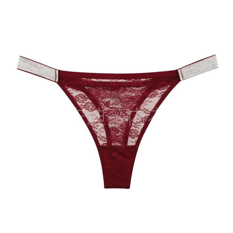 Sexy Low Waist One Piece Lace See Through Plus Size Women T Thong Panties